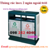 Thùng rác inox 2 ngăn ngoài trời