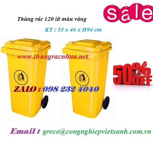 thùng rác nhựa công cộng 120L