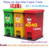 Thùng rác đạp chân 3 ngăn phân loại