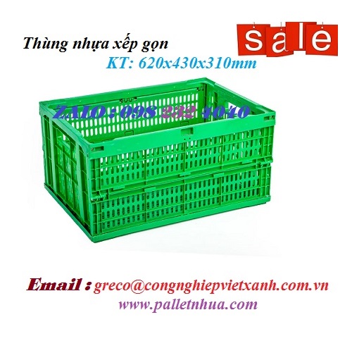 Sóng nhựa xếp gập 620x430x310mm