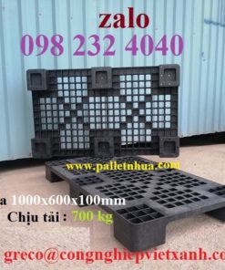 Pallet nhưa đen 1000x600x100mm