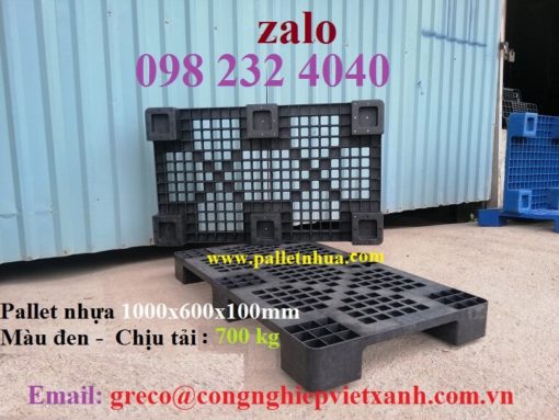 Pallet nhưa đen 1000x600x100mm
