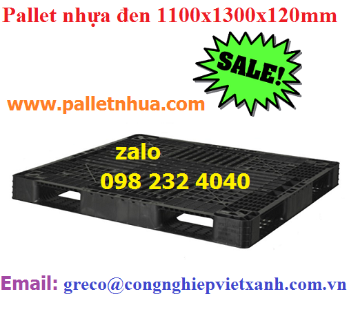 Pallet nhựa đen 1100x1300x120mm