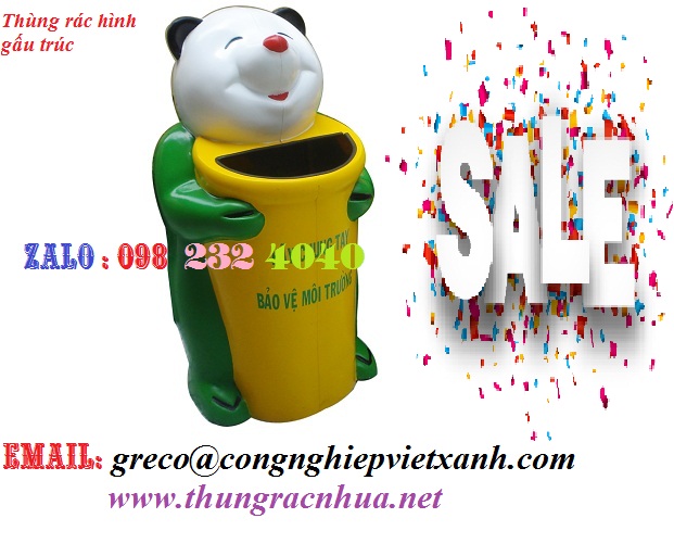 Thùng Rác Hình Gấu Trúc