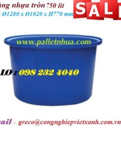Thùng nhựa tròn dung tích 750 lít