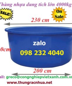 Thùng Nhựa Tròn Dung Tích Lớn 4000L
