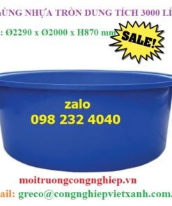 Thùng nhựa tròn 3000 lít