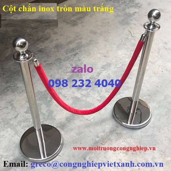 CỘT CHẮN INOX TRẮNG DÂY NHUNG