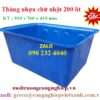 Thùng nhựa chữ nhật dung tích 200 lít