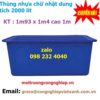 Thùng nhựa chữ nhật dung tích 2000 lít