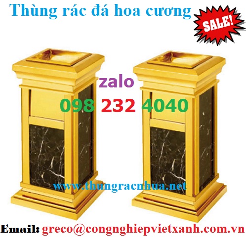 Thùng rác inox đá hoa cương