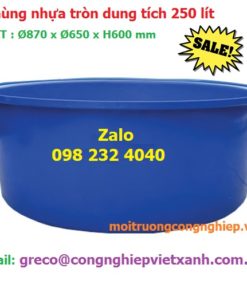 Thùng nhựa tròn dung tích 250 lít