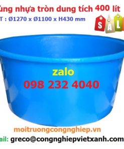 Thùng nhựa tròn dung tích 400 lít