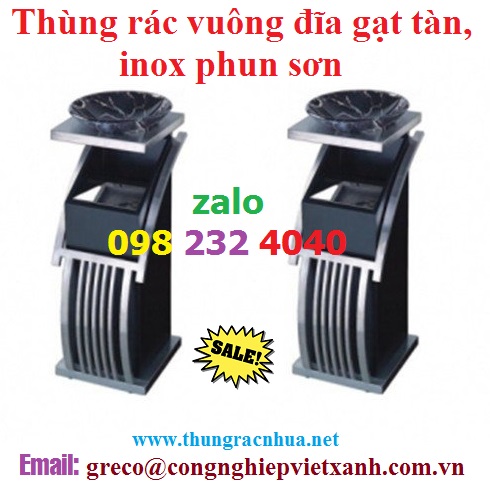 Thùng rác vuông đĩa gạt tàn