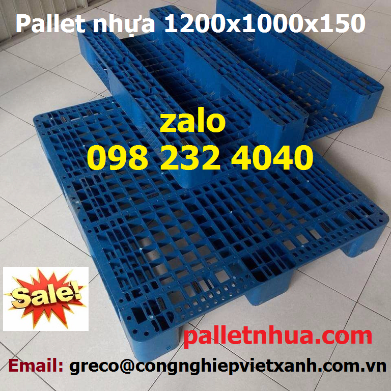 pallet nhựa 1200x1000x150 không lõi thép
