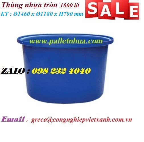Thùng nhựa tròn dung tích 1000 lít