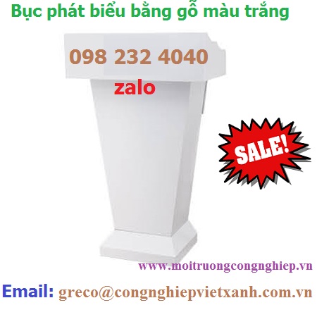 Bục phát biểu gỗ màu trắng