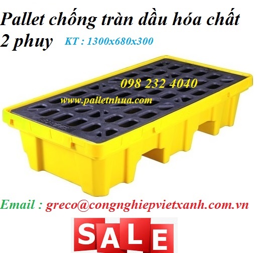 Pallet chống tràn loại 2 thùng phi