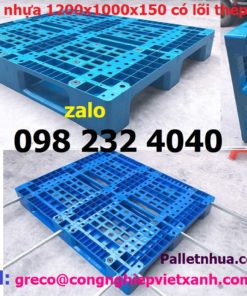 Pallet nhựa 1200x1000x150 có lõi thép